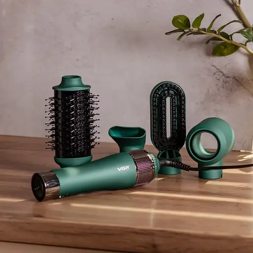 Подарунковий бокс: фен-щітка VGR V-493 + епілятор VGR V-733 + набір прозорих дорожніх косметичок CP2026-14 - фото 5