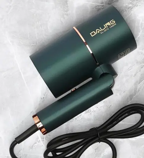Фен для сушіння та укладання волосся Daling DL-3012 складний легкий дорожній 1400 Вт Зелений - фото 2