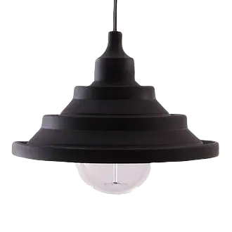 Светильник подвесной универсальный силиконовый гармошкой "Пирамидка" черный шнур 1,5м TM LUMANO - фото 1