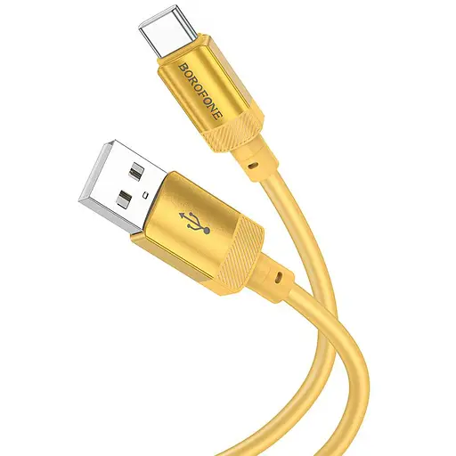 Дата кабель Borofone BX108 Start silicone USB to Type-C 3A (1m) Gold - фото 2
