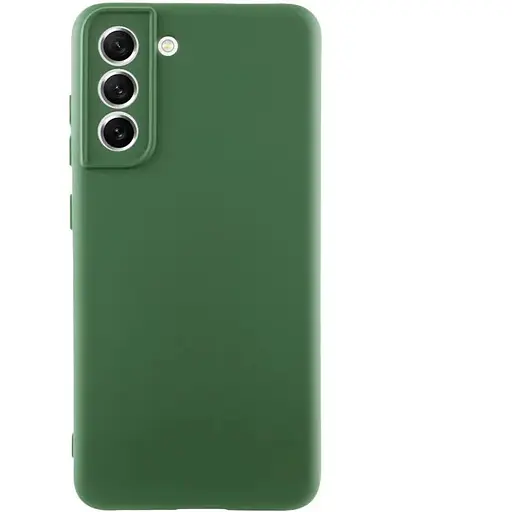 Чехол TPU GETMAN Liquid Silk Full Camera для Samsung Galaxy S21 FE Зеленый / Dark green
