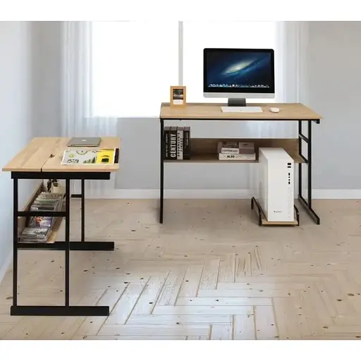 Комп'ютерний стіл Costway Fulton з регульованою панеллю в стилі Loft - фото 3