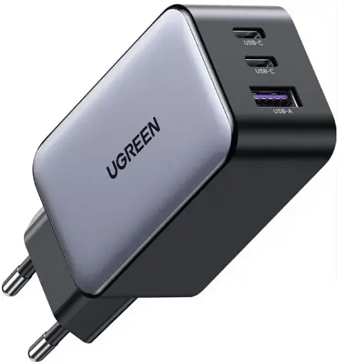 Зарядное устройство для Ugreen CD244 USB-A + 2 x USB-C 65 Вт GaN Tech Fast Charger серый - фото 2