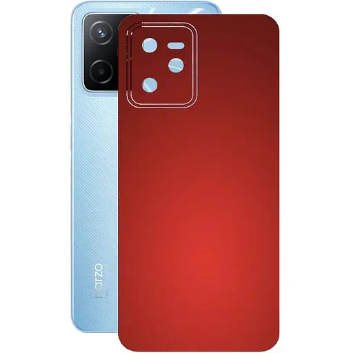 Защитная пленка StatusSKIN для Realme Narzo 50a Prime Корпус Винил красная матовая - фото 1