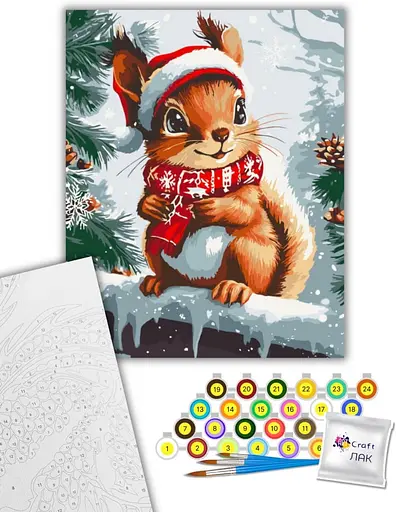 Набор для росписи ArtCraft Зимняя белка 40 x 50 см (11581-AC) - фото 2
