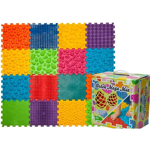 Коврик массажный "Мега Микс" Ортек 10175-OTK 16 элементов 27x28 см - фото 2