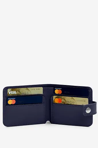 Кожаный портмоне Mini 2.2 темно-синий - фото 4