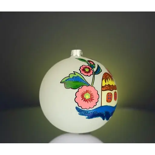 Набір ялинкових прикрас Різдвяні історії Самчиківський розпис 3 кулі скло (4820001154870) - фото 6