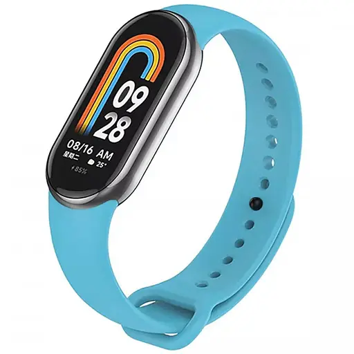 Силиконовый ремешок для Xiaomi Mi Band 8/9/10 Голубой/Blue