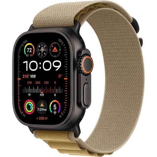 Смарт-часы Apple Watch Ultra 2 49mm Black Titanium Case with Tan Alpine Loop Small (MYTF3+MYQ03) [114896]