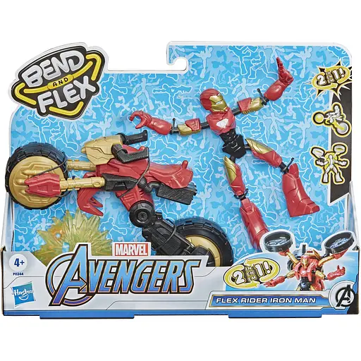 Игровой набор Hasbro Marvel Avengers Bend and Flex Iron Man с мотоциклом (F0244) - фото 6