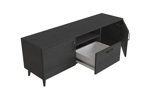 Тумба Лестер на конусних ніжках Ferrum-decor 48x139x38 Чорний метал ДСП Сосна Кембра 16 мм (FRD-106802) - фото 4