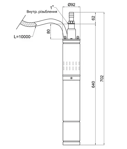 Насос свердловинний шнековий Thermo Alliance 4QGM1,2-100-0,75 (TA4QGM12100075075) - фото 3
