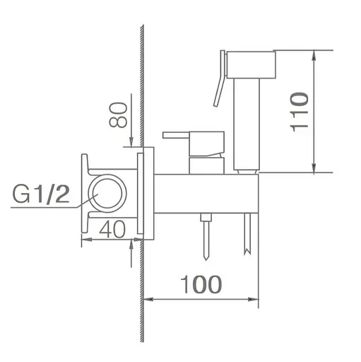 Гігієнічний душ IMEX Irlanda чорний матовий RDM003/NG, Чорний матовий - фото 3
