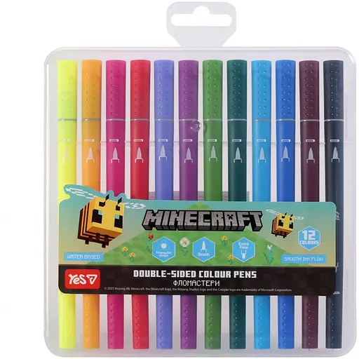 Фломастери двосторонні Yes Minecraft.Spring 12 кольорів (650596)