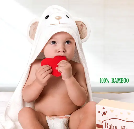 Дитячий рушник з Капюшоном Lovely Svi Ведмедик з коричневими вушками в Коробці 90 х 90 см - фото 3
