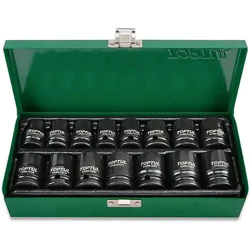 Комплект ударних головок 1/2, 10-24 мм 15 од. Toptul hoz0007646 - фото 1