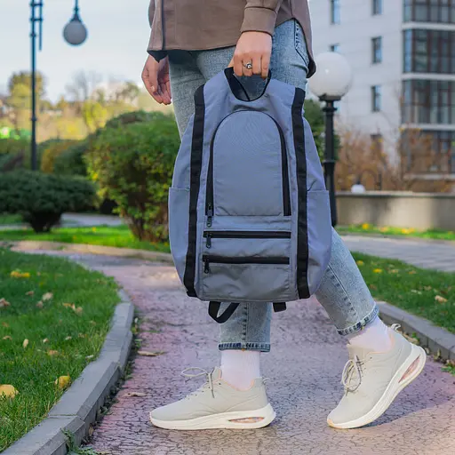 Рюкзак-антивор OOLOO Капля 45х27х14 см, светло-синий 861/414 - фото 7