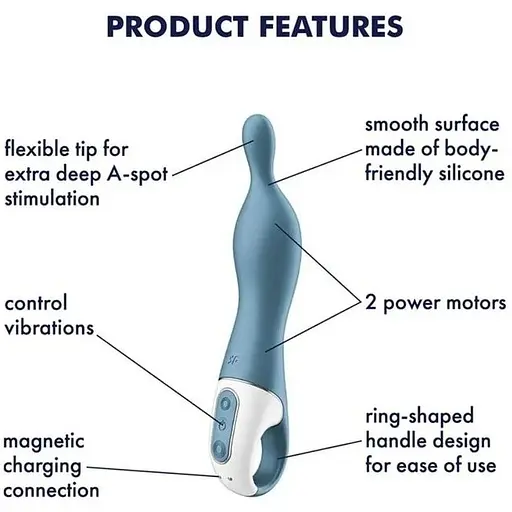 Вібратор для точки А Satisfyer A-Mazing 1 Blue 12 режимів вібрації - фото 4