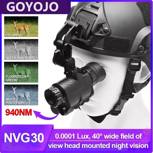 Комплект - монокуляр ночного видения NVG30 Wi-Fi 940nm + шлем (ABS-пластик) + крепления (Черный) - фото 4