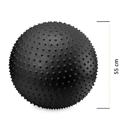 Мяч для фитнеса (фитбол) Cornix 55 см массажный Anti-Burst Black XR-0466 - фото 7