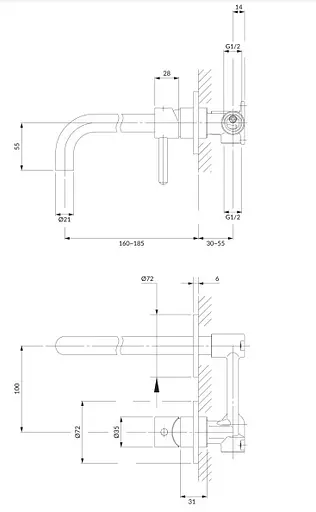 Змішувач для раковини Omnires Y прихованого монтажу brushed gold (Y1215HGLB) - фото 4