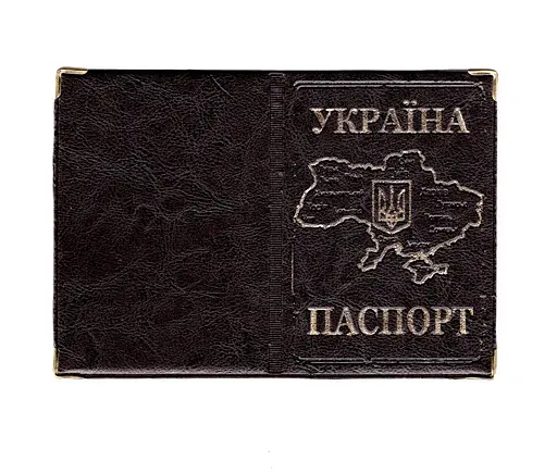 Обложка кожзам на паспорт Карта 52838, тиснение золотом Бордовый - фото 1