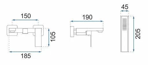 Смеситель для ванны Rea Fenix настенный хром REA-B8880 Хром - фото 2