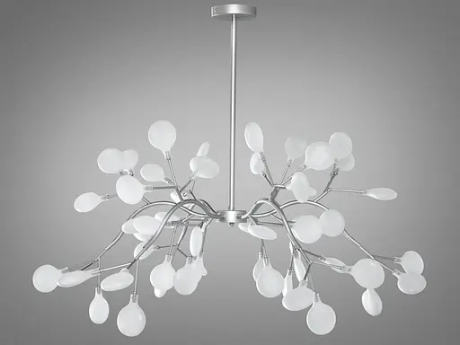 Дизайнерська люстра "Світлячок", нова люстра на 54 лампи, хром сатин - фото 1