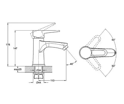 Смеситель для умывальника Zegor PUD1-A045MG однорычажный Графитовый 30412 - фото 2