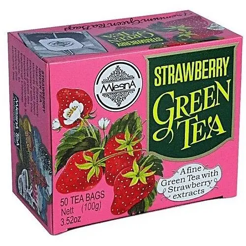 Чай зелений Mlesna Полуниця в пакетиках паперова коробка 200*2г - фото 1
