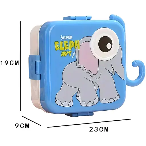 Герметичный детский ланч-бокс Elephant 1590 мл синий - фото 2