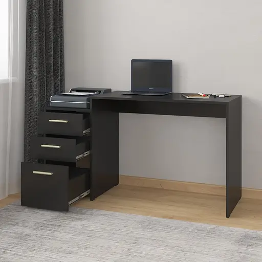 Компьютерный стол с ящиками id A-187 1385x756x502 мм Черный - фото 2