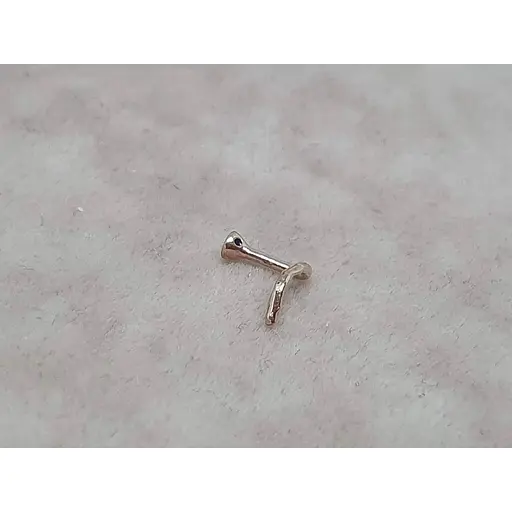 Золота сережка-пірсинг Dear в ніс Dear з фіанітом. 1024.1 Синій (темний) - фото 2