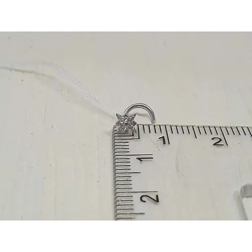 Срібна сережка-пірсинг Астор в ніс з фіанітами. 818-2443Р - фото 3