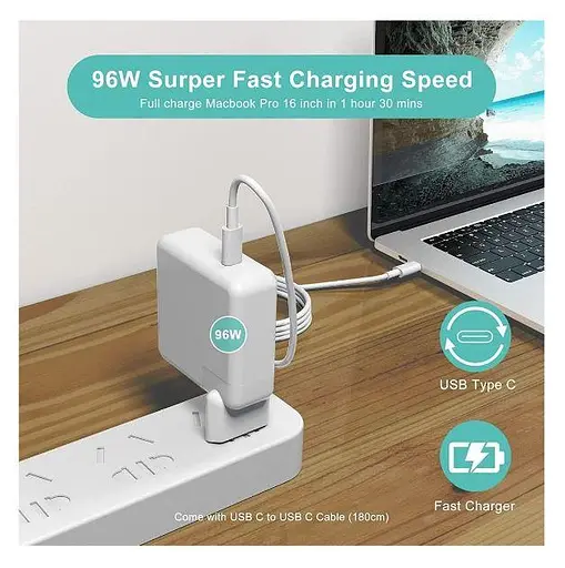 Зарядный адаптер блок Foxconn Macbook USB-C 96W 1:1 (00040052) - фото 4