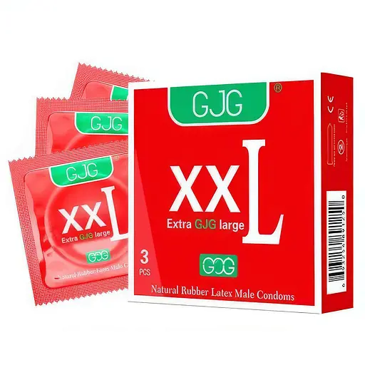 Презервативи класичні великі гладкі GJG XXL Extra Large латекс 3 шт