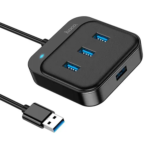 Разветвитель адаптер хаб Hoco HB31 Easy 4-in-1 converter (Usb to Usb3.0x4) кабель 120 см - фото 5