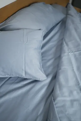 Комплект постельного белья сатин Ukrainian Sky синий - двухспальный - фото 5