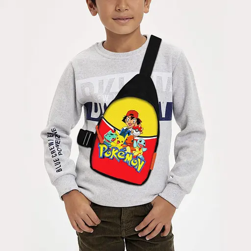 Сумка через плече дитяча Покемон Пікачу 29х17 см сумка слінг для хлопчика (02140)