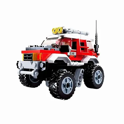 Конструктор Sluban M38-B0663B Джип с фигуркой, 145 деталей — развивающий игровой набор для детей от 6 лет