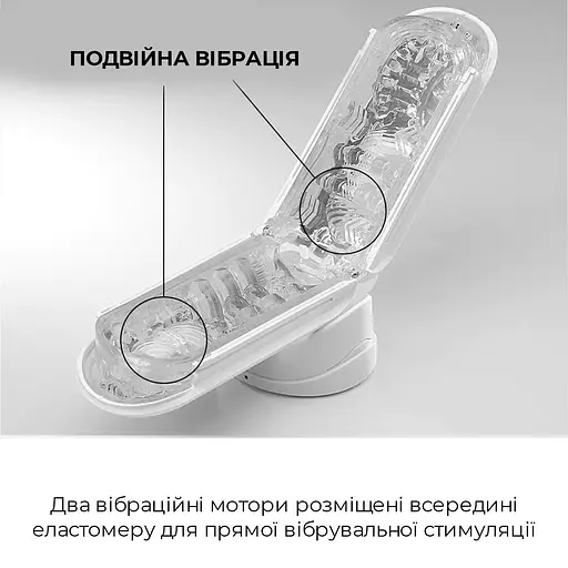 Вібромастурбатор Tenga Flip Zero Electronic Vibration White, змінна інтенсивність, розкладний - фото 3