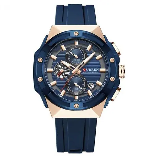 Мужские наручные классические часы Curren Barca (Синие)