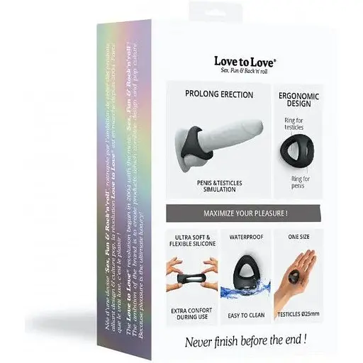 Эрекционное кольцо двойное Love To Love Flux Ring - Black Onyx - фото 8