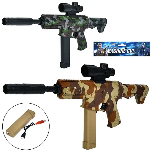 Автомат, 59 см, аккумулятор, пластиковые пули, прицел, USB-зарядка, 666-1F-2 (в ассортименте) - фото 2