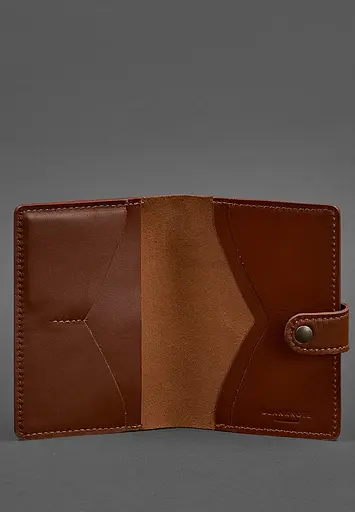 Шкіряна обкладинка для паспорта 3.0 світло-коричнева - фото 3