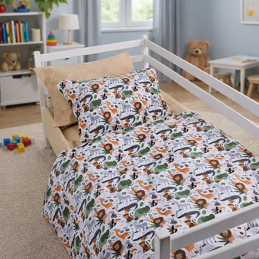 Комплект постільної білизни MirSon Ranforce Elite Jungle Friends 110x140 см (2200012570883) - фото 1