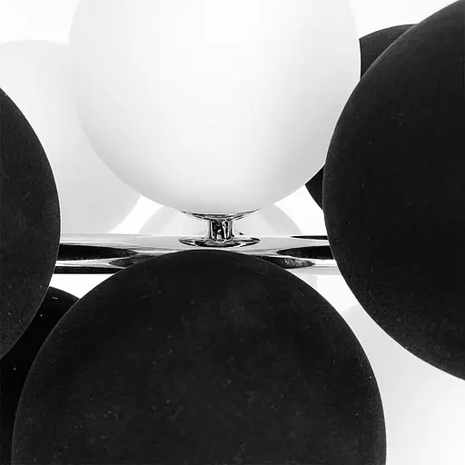 Люстра HOLLY на 12 бело-черных плафонов в хромовом корпусе Ст. S 016/12 CH+BK+WT | Line F - фото 7