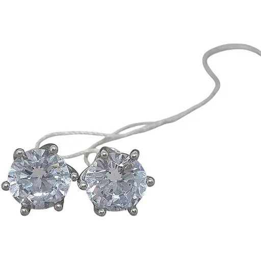 Серебряные пуссеты Tango с фианитами. 520238С