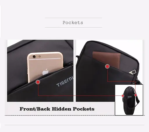 Сумка через плечо Tigernu T-L5108 5л с отсеком для планшета 9.6'' Black (17067) - фото 7